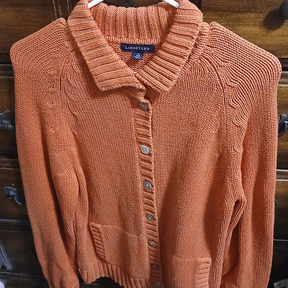 Lands' End Women's Orange Sweater
